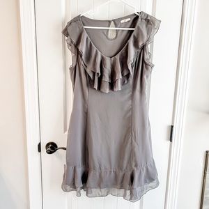 Tulle Gray Layer Ruffle Shift Dress Size Medium